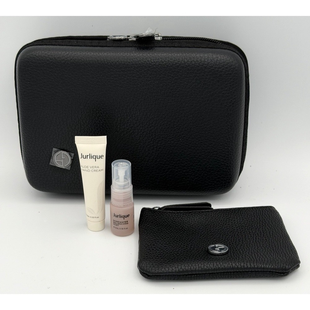Giorgio Armani x Eva Air Business Class Amenity Kit Bag Black + Cream & Mist